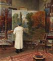 julius klever in his studio by Julius Sergius von Klever